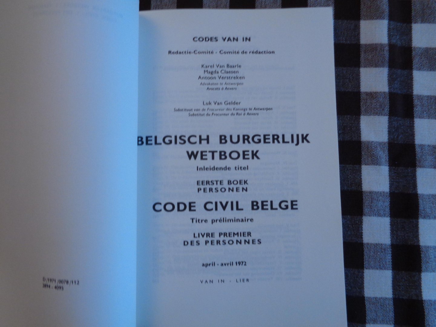 luk van gelder  karel van baarle magda claesen - belgisch burgerlijk wetboek