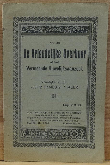 onbekend - de vriendelijke overbuur, of het vermeende huwelijksaanzoek