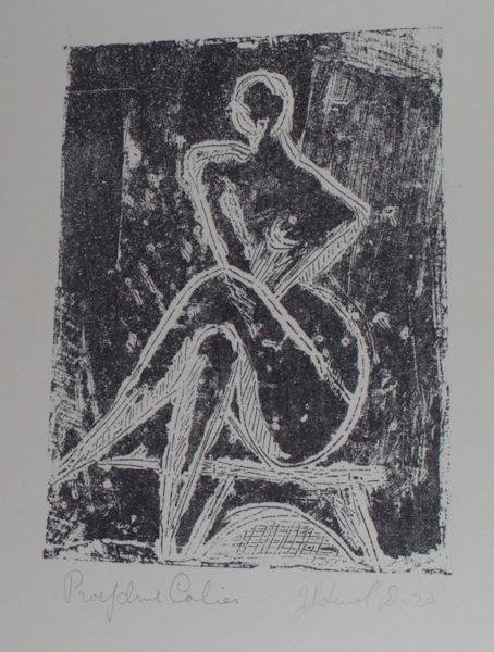 Uiterwaal, Jo. - Zittend vrouwelijk naakt.