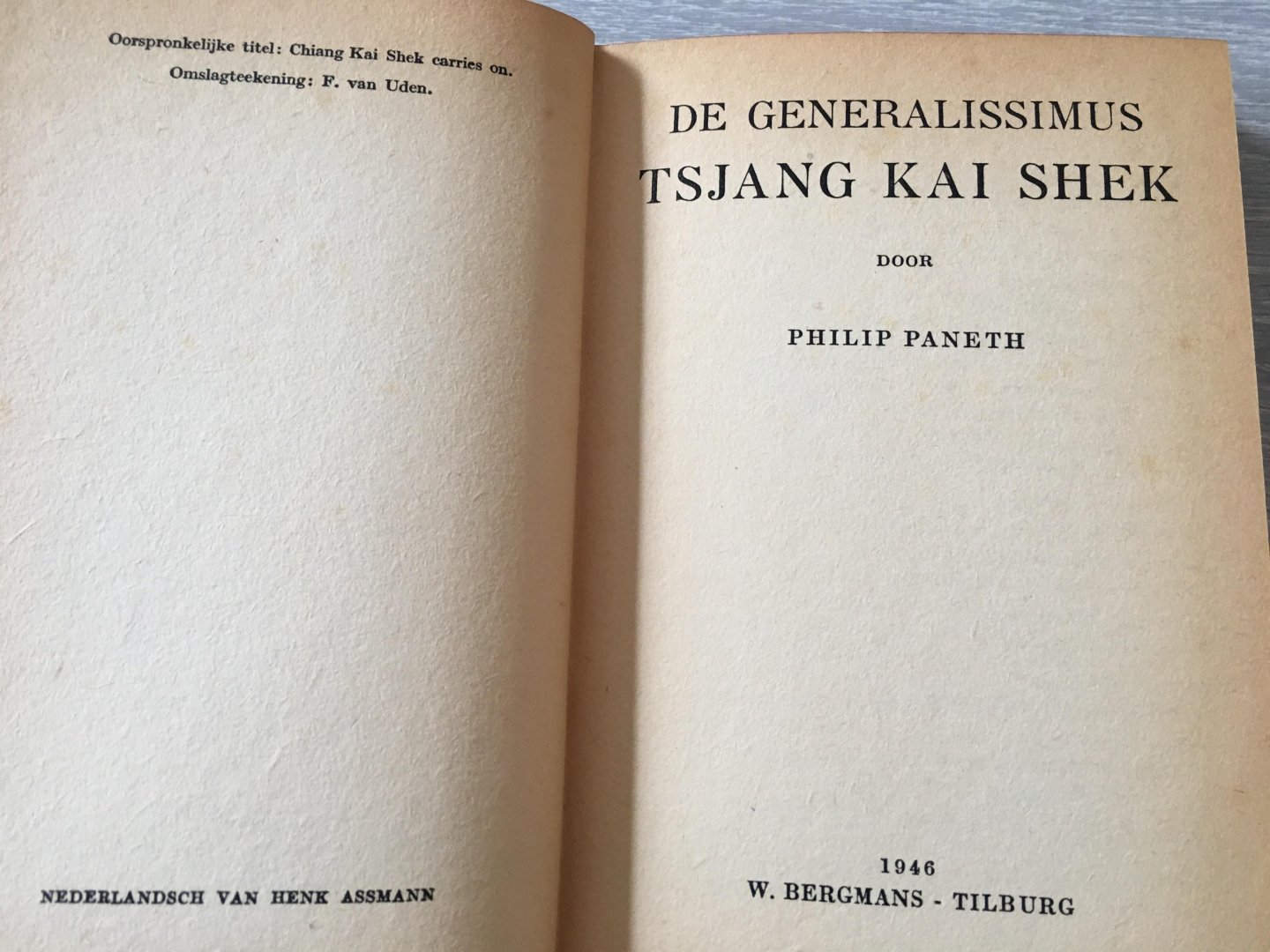 Philip Paneth - De generalissimus Tsjang Kai Shek