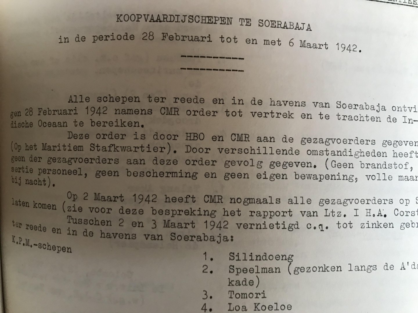 Marinestaf - De strijd in NEDERLANDS OOSTINDIË 1941-1942 plus bijlagen