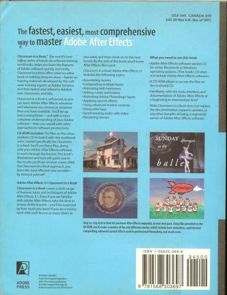Adobe Creative Team - Adobe After Effects 3.1 Classroom in a Book - The Official Training Workbook from Adobe Systems With CD Rom