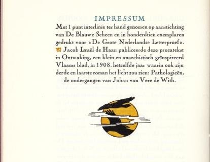 HAAN, Jacob Israël de - Portretten. Een jongen met één Oog.