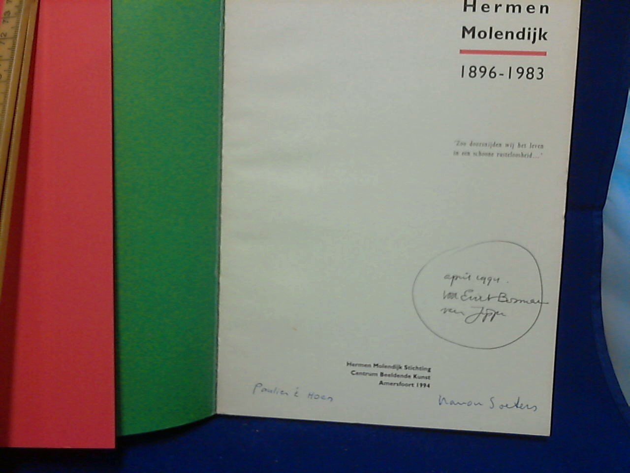 Hoen Paulien 't/ Soeters Nanon, samenstelling en redactie - Hermen Molendijk 1896-1983