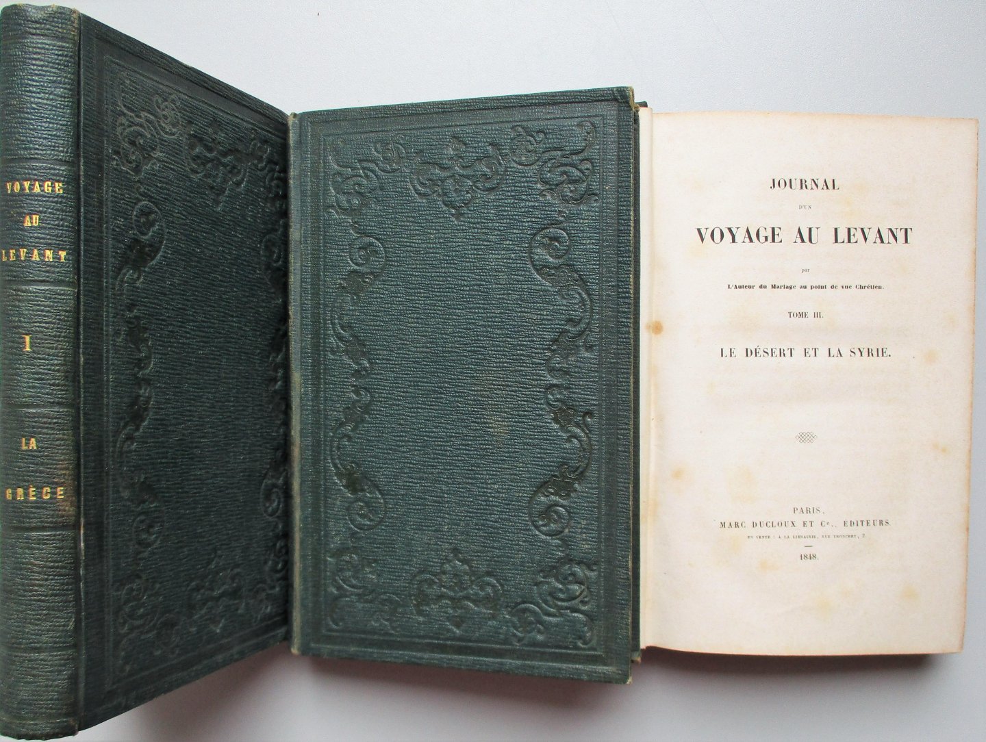 No name (Gasparin, V. de) - Journal d'un Voyage au Levant 3 vols complete