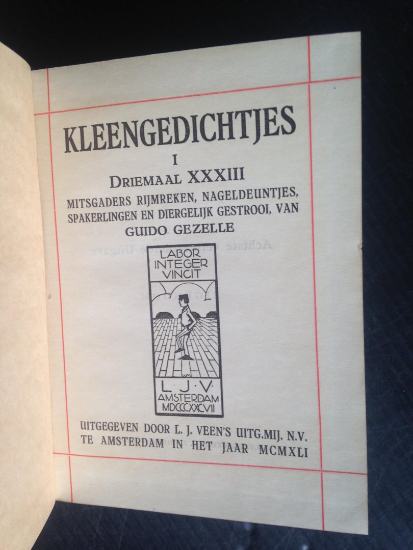 Gezelle, Guido - Kleengedichtjes I, Driemaal XXXIII