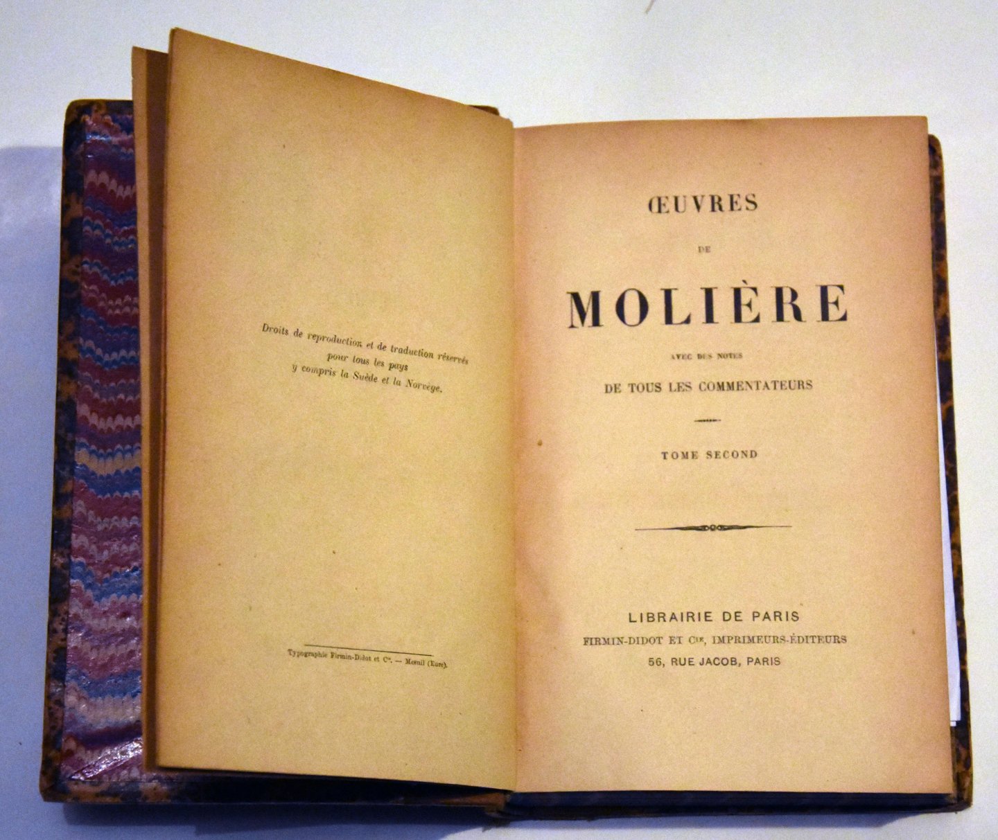 Molière - Oeuvres de Molière - avec des notes de tous les commentateurs Tome I & II (2 volumes)
