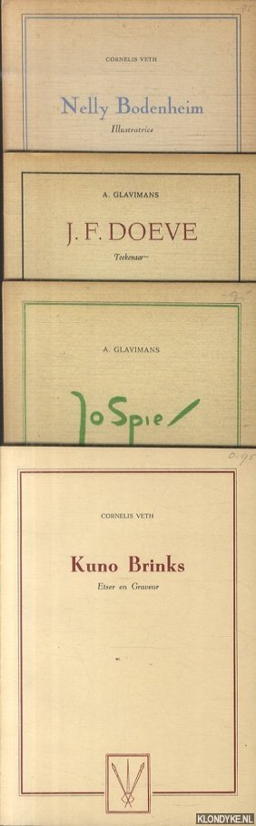 Veth, Cornelis & A. Glavimans - 4x Beeldende kunstenaars: Nelly Bodenheim; Jo Spier; Kuno Brinks; J.F. Doeve