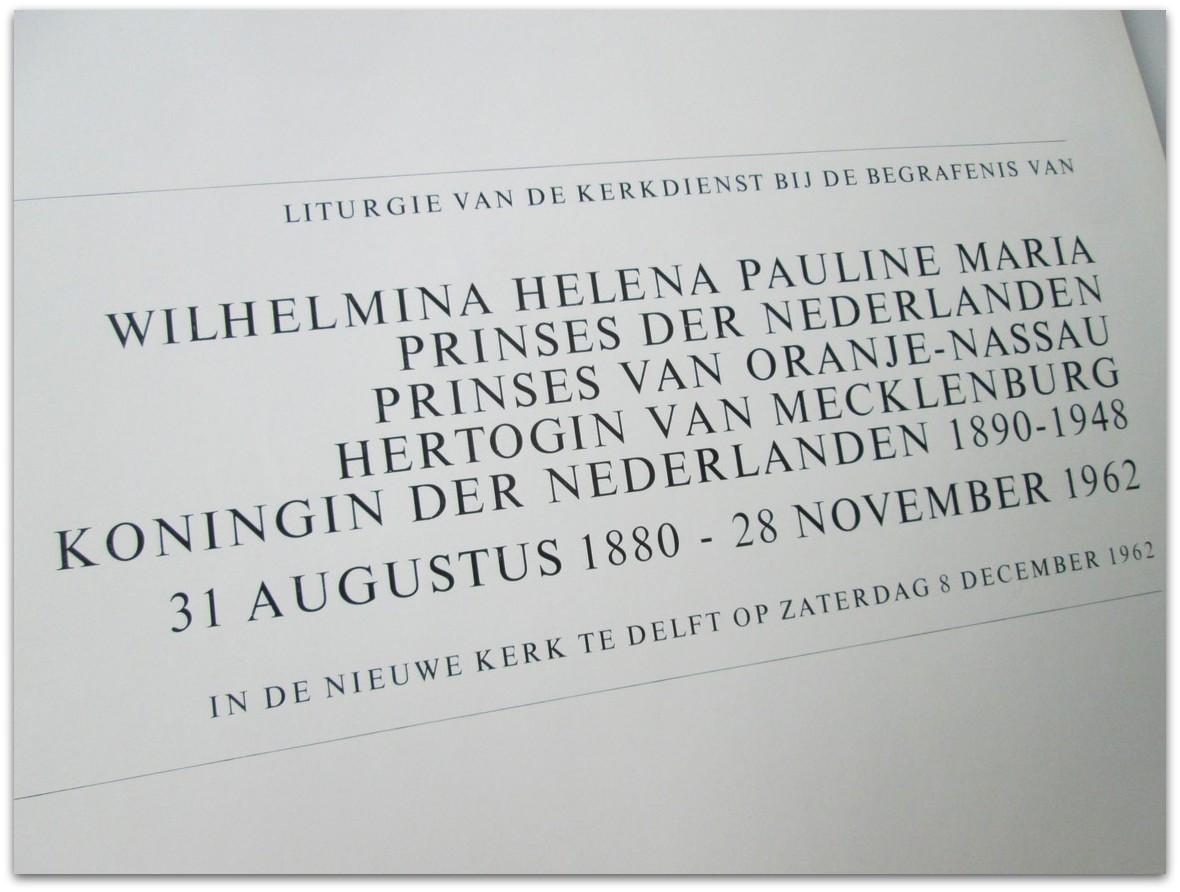 Ds J.F. Berkel & Pasteur G.I.P.A.B. Forget - A toi la gloire - Kerkdienst bij de begrafenis van Koningin Wilhelmina in de Nieuwe Kerk te Delft op 8 december 1962