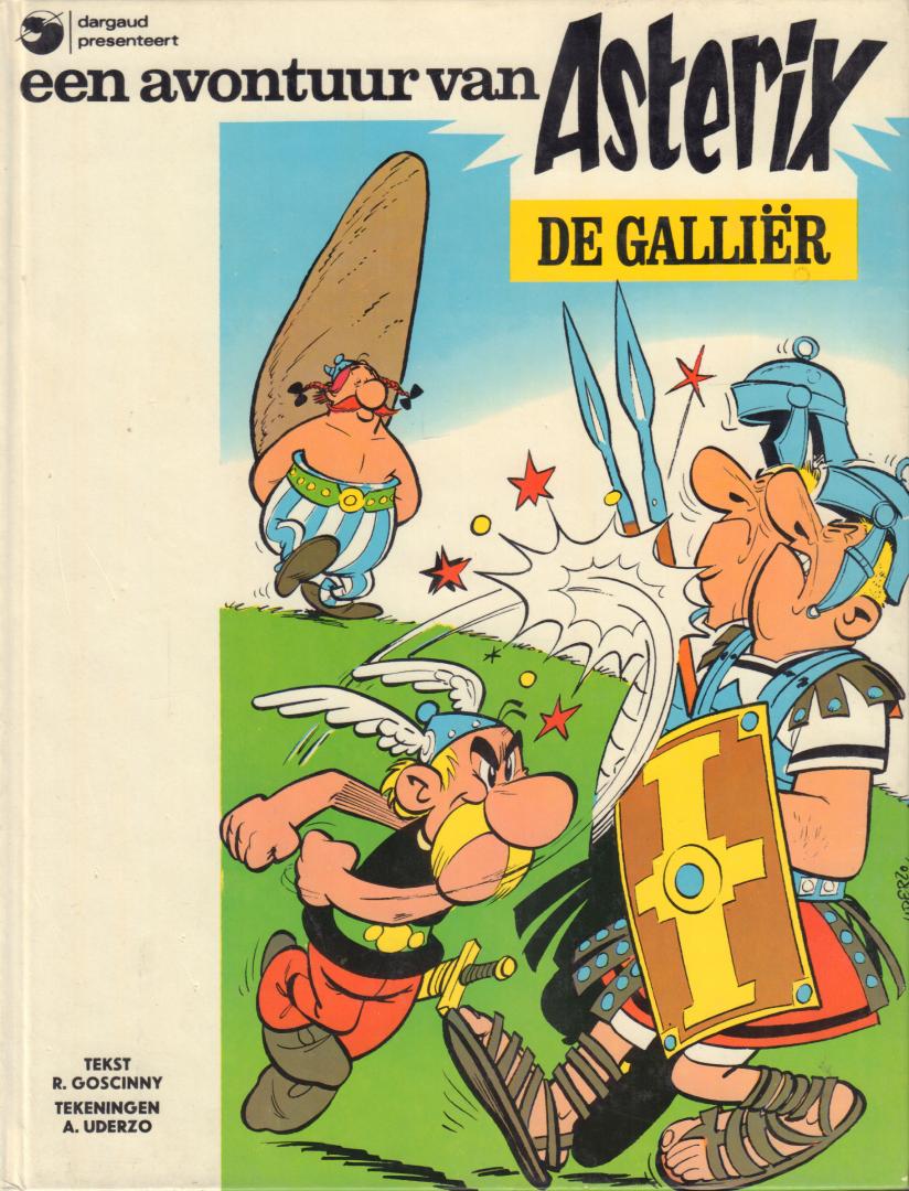 Gosginny, R. en A. Uderzo - Asterix, Een Avontuur van Asterix De Galliër / Het Gouden Snoeimes, twee verhalen in een band, hardcover, goede staat