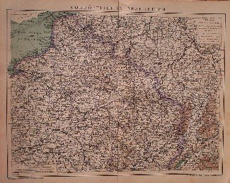 antique map (kaart). - Nordostliches Frankreich (France).
