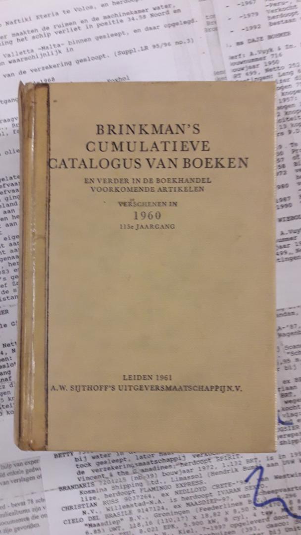 Redactie - Brinkman`s cumulatieve catalogus van boeken 1960 - 115e jaargang