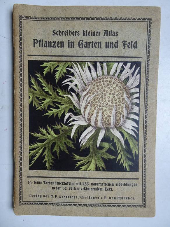 (Schreiber). - Schreibers kleiner Atlas. Pflanzen in Garten und Feld. 16 feine Farbendrucktafeln mit 135 naturgetreuen Abbildungen nebst 32 Seiten erläuterndem Text.