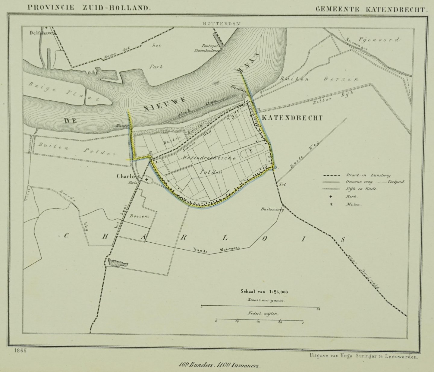 Kuyper, J. - Gemeentekaart Gemeente Katendrecht - Kuyperkaartje