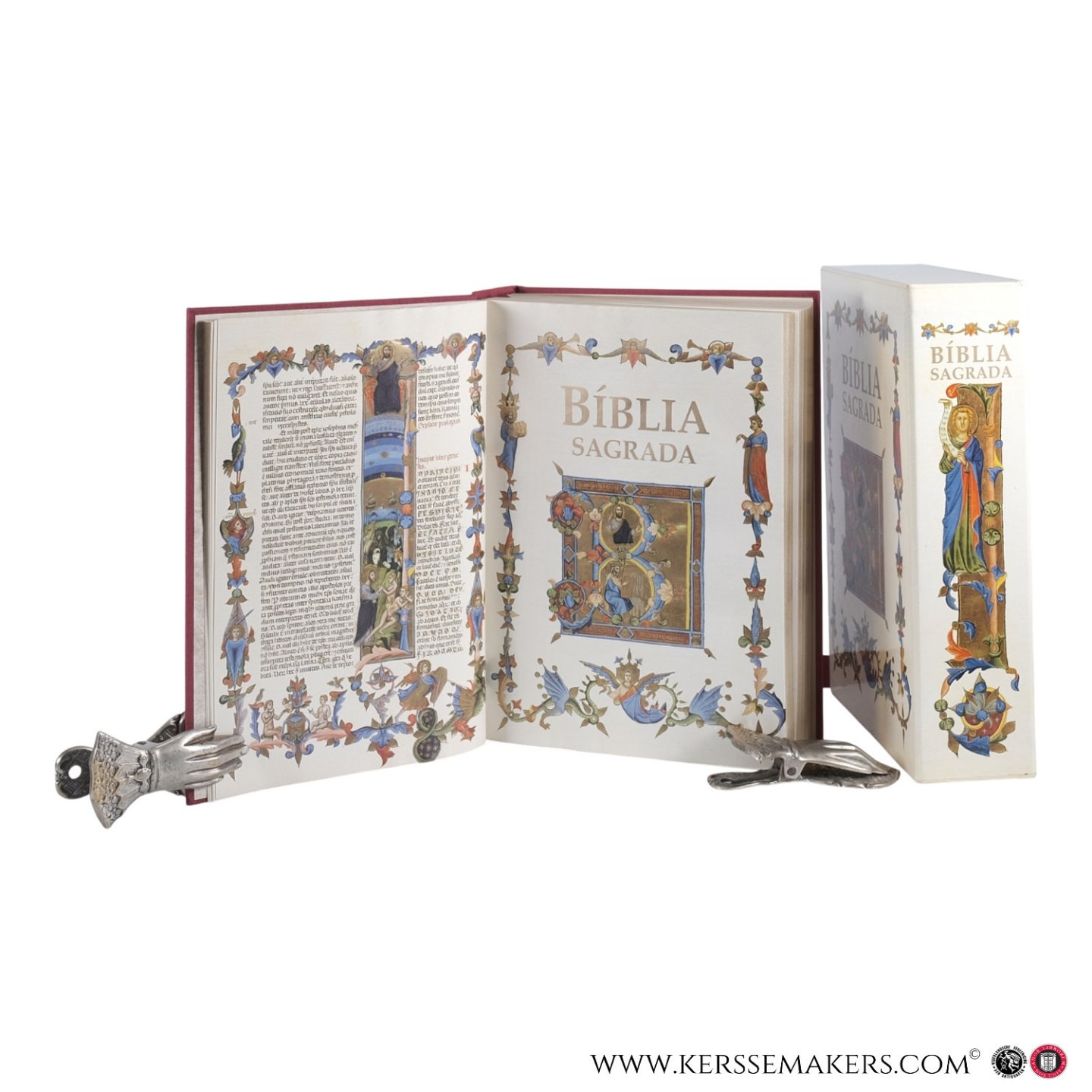 Oliveira, Raimundo de / Joao Gomes Filipe / Lamberto Schiatti (eds.). - Bíblia Sagrada. Com ilustrações "Bible de Sens" dos séculos XIV e XV.