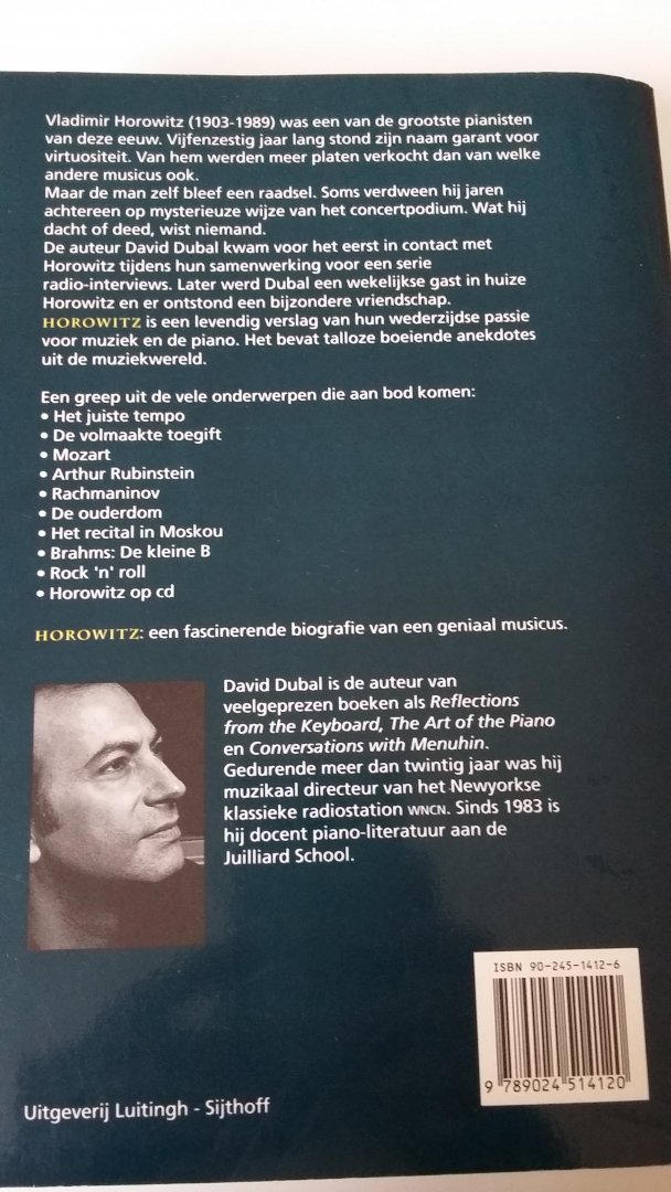 Dubal, David - Horowitz - een persoonlijk portret van de legendarische pianist