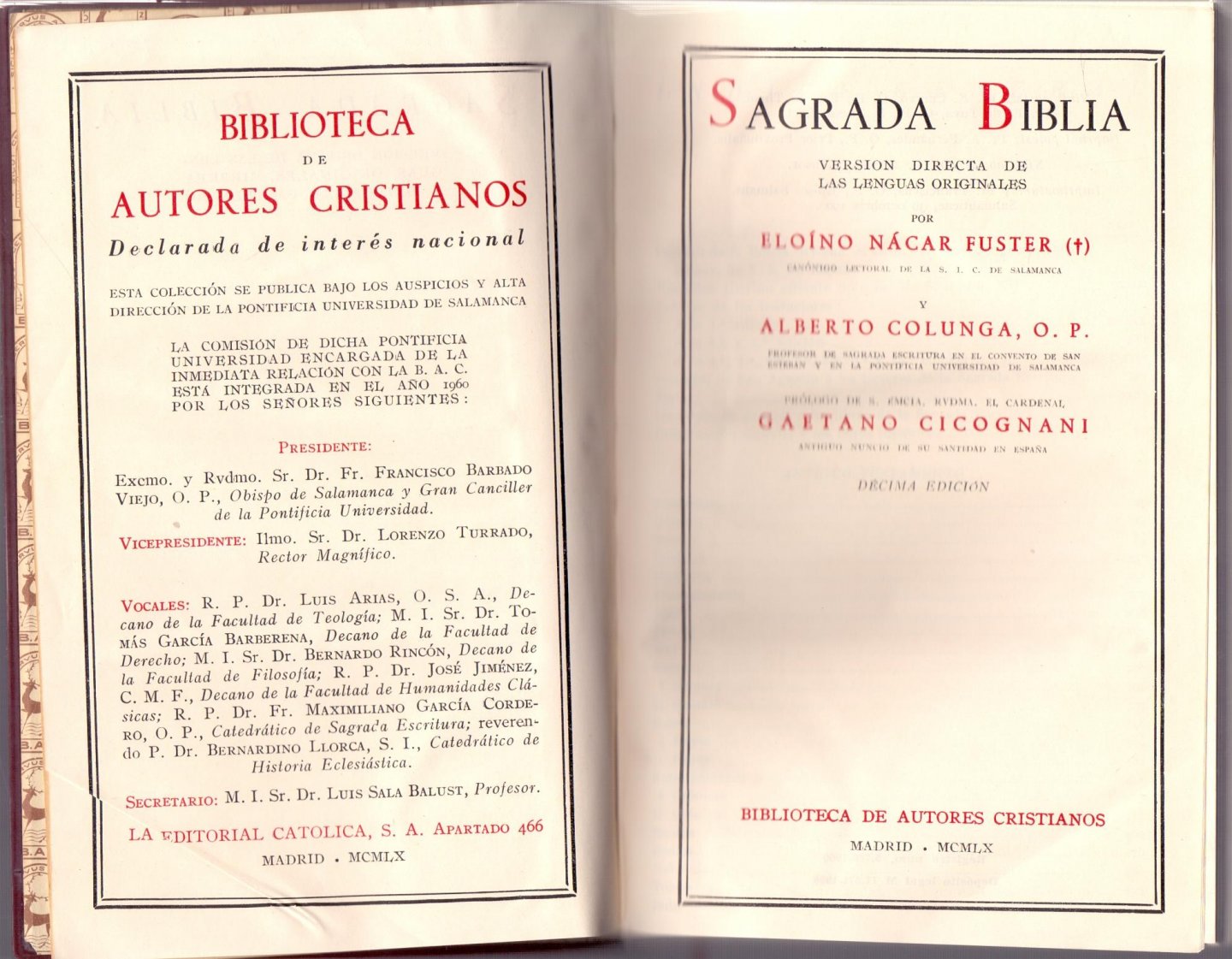 Fuster, Eloino Nácar , Colunga, Alberte O.P. , Gaetano Cicognani (ds1354) - Sagrada Biblia