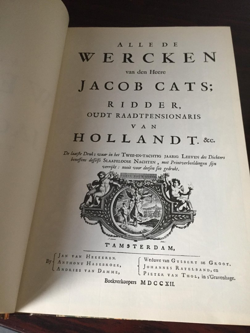 Cats, Jacob - ALLE DE WERCKEN VAN DEN HEERE JACOB CATS ... (2 delen in twee banden)
