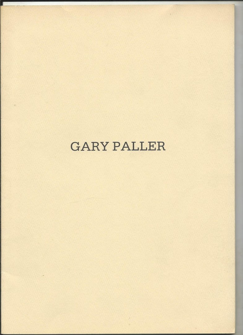 Oudenhove, Madeleine van (tekst, engelstalig) - Gary Paller. Paintings.