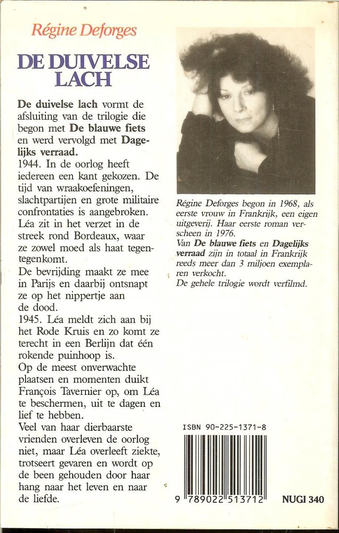Deforges, Regine . Vertaling Tineke Hoosemans  Omslagontwerp Tejo Hendriks - De Duivelse lach