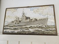 Onbekend - Keramisch Tableau Nederlands Marineschip (welke ons onbekend)