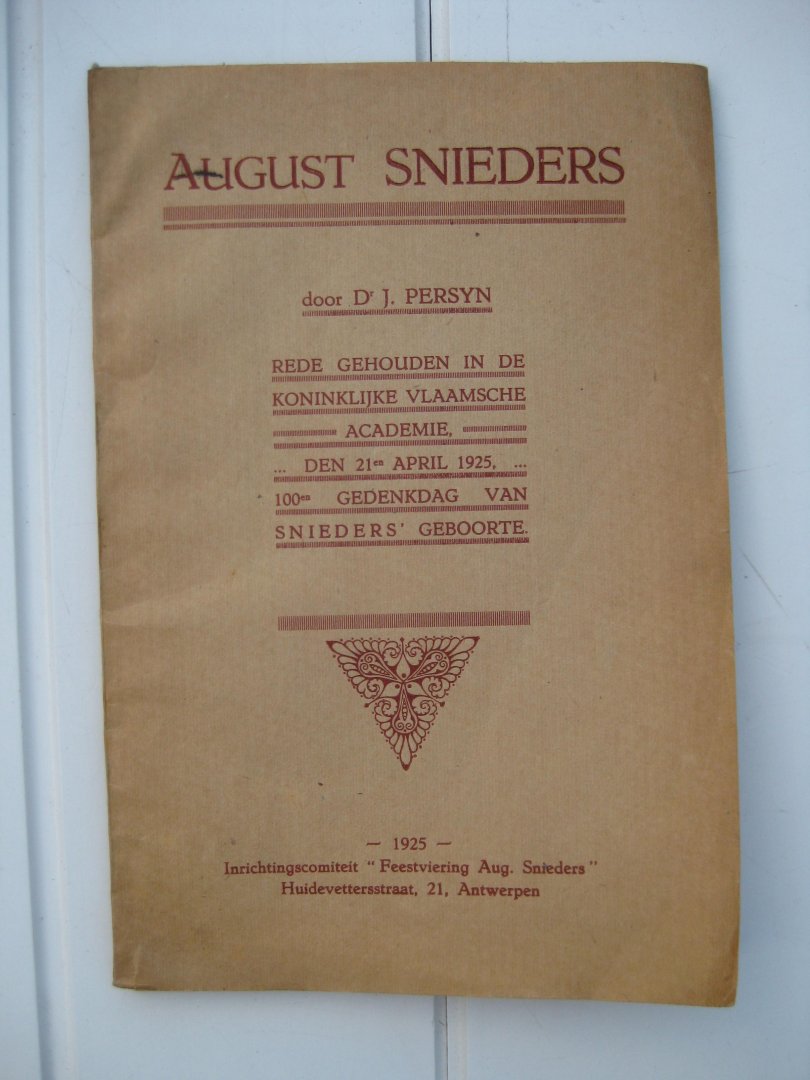 Persyn, J. - August Snieders