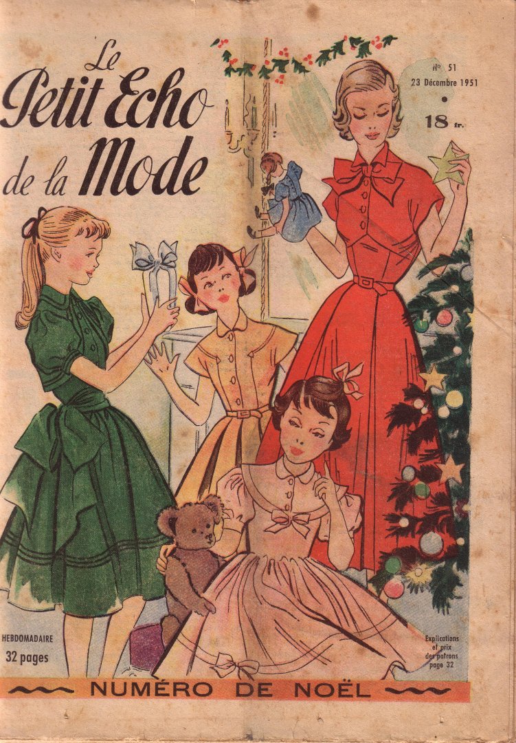May, J, publisher-editor, - Le Petit Echo de la Mode. Hebdomadaire. No. 51 23 Décembre 1951. (Numéro de Noël)