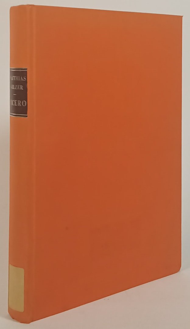 CICERO, MARCUS TULLIUS, GELZER, M. - Cicero. Ein biographischer Versuch.