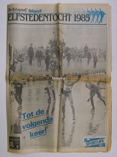 red. - Utrechts Nieuwsblad - speciale bijlage elfstedentocht 1985 + Telegraaf - elfstedentocht 1985