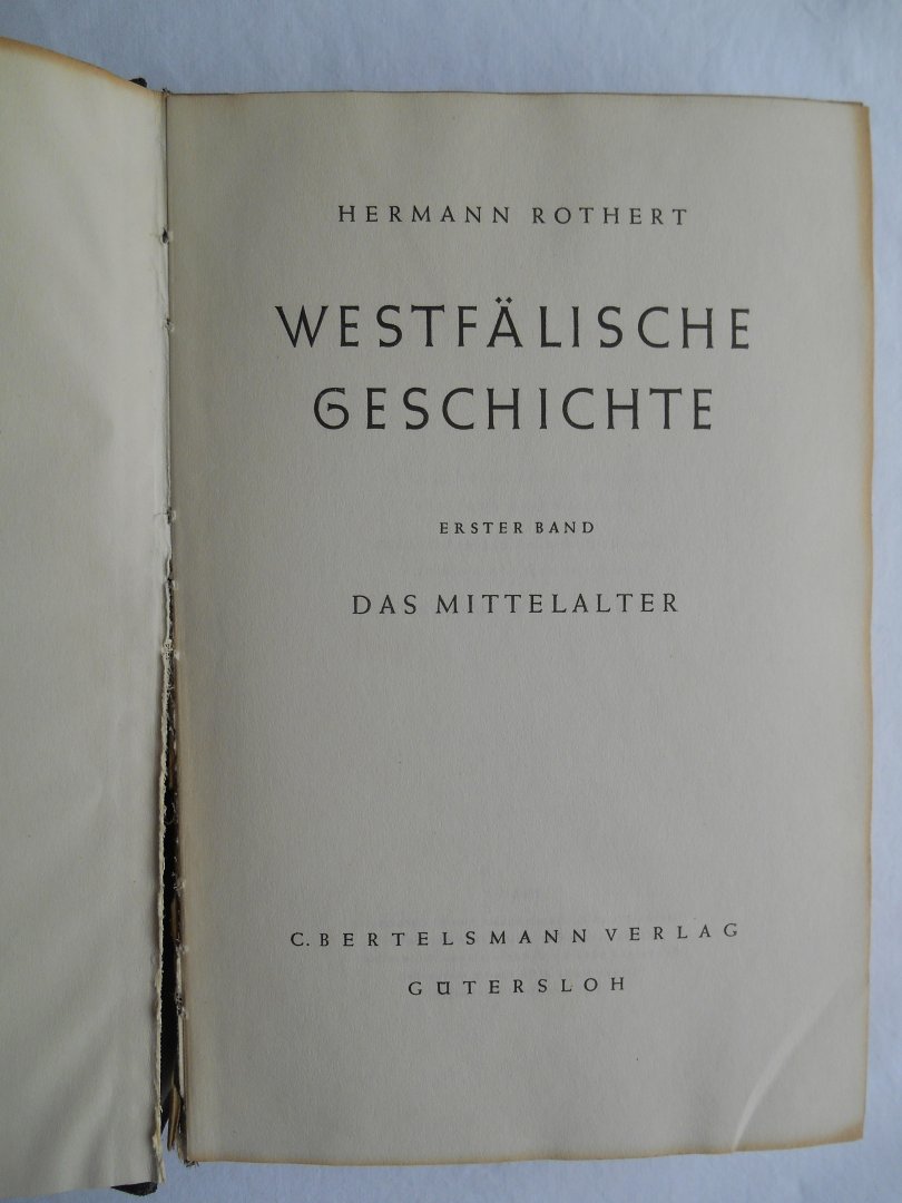 Hermann Rothert - Westfälische Geschichte 1. Band, Das Mittelalter