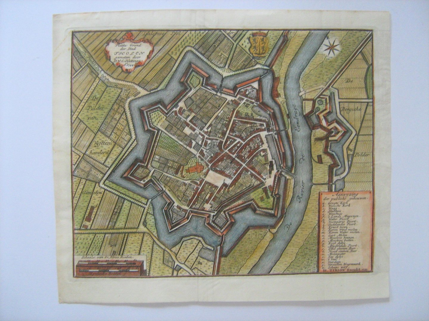  - THOLEN - originele plattegrond - 1744