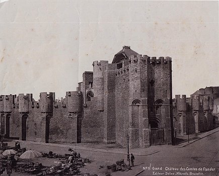 (GRAVENSTEEN - GENT). NAHRATH, Jules - Gand. Château des Comtes de Flandre. (Originele foto van het Gravensteen in Gent, ca. 1900).