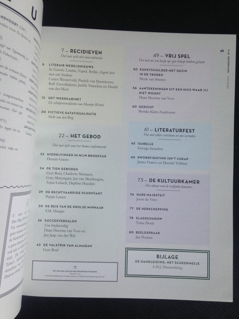 - Het Gebod  + de bijlage De handleiding, Het scheermesje, Das Magazin, literair tijdschrift