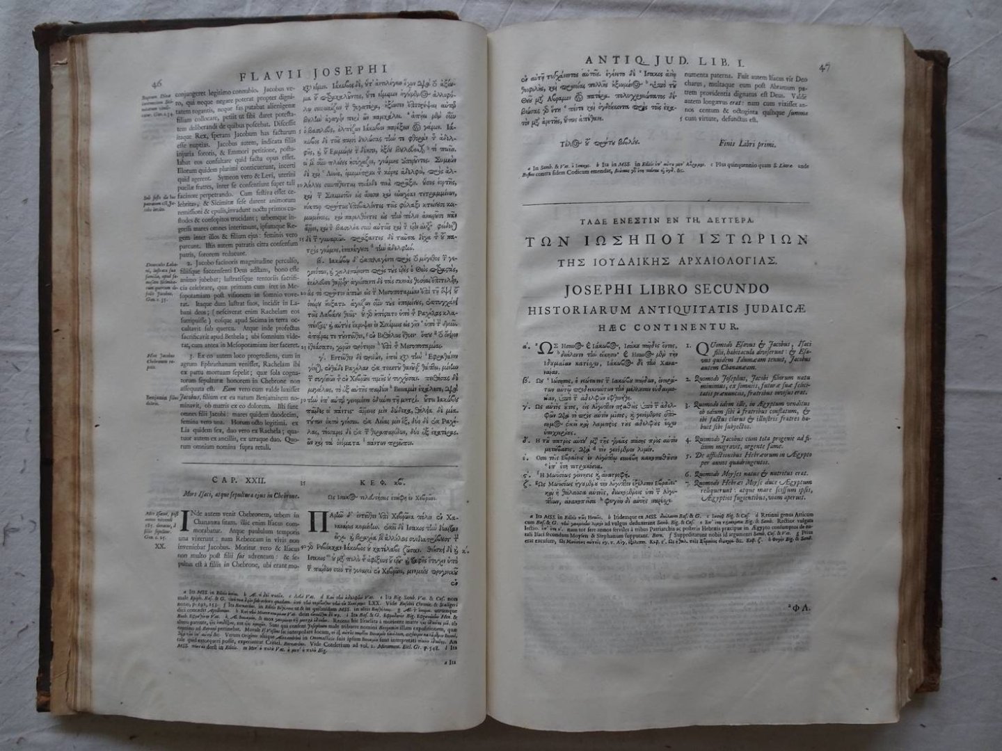 Flavii Josephi (Flavius Josephus) /  Joannes Hudsonus (John Hudson) (Editor and Preface ). - Phlabiou ......pou ta euriskomena. Flavii Josephi Opera omnia, quae reperiri potuerunt. Ad Codices fere omnes cum impressos tum Manuscriptos diligenter recensuit, nova Versione donavit, & Notis illustravit Joannes Hudsonus, S. T. P. Aulae B. M...