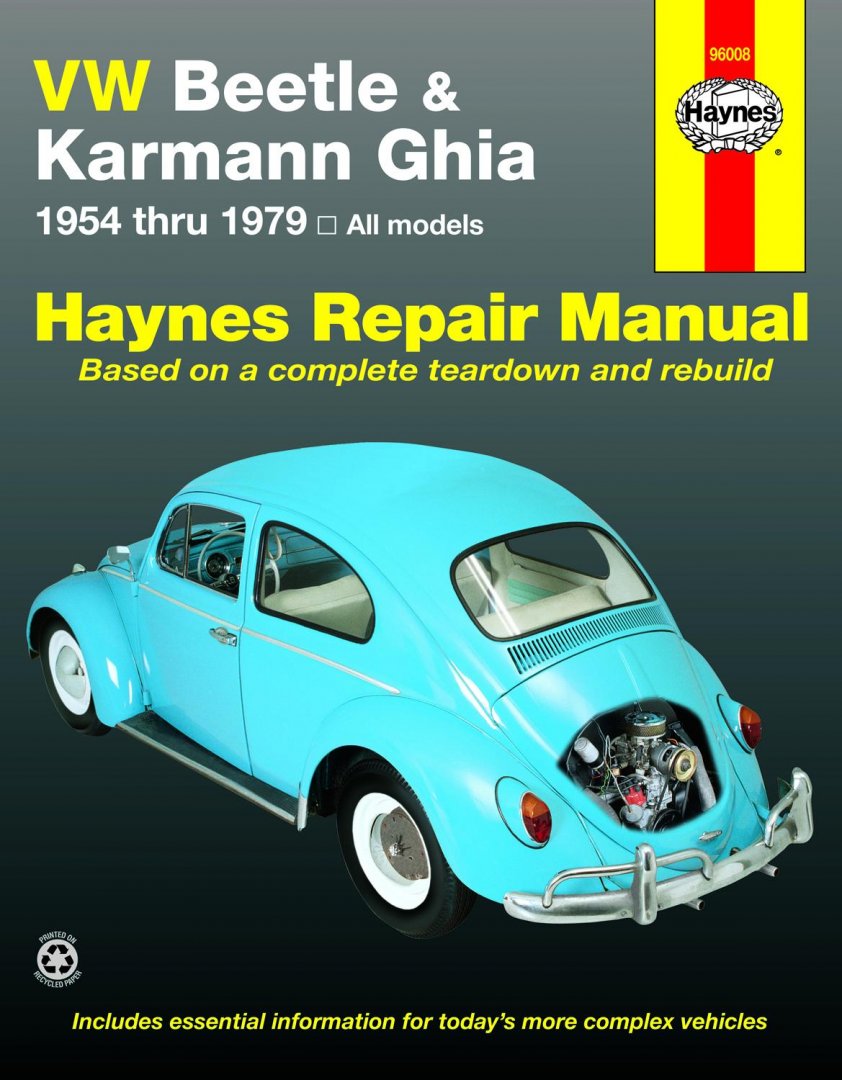 Ken Freund, etc. [ ISBN 9781850107293 ]  2619 - VW Beetle & Karmann Ghia (54 - 79) All models Haynes Repair Manual . ( Based on a complete teardown and rebuild . ) Includes essential information for today's more complex vehicles .