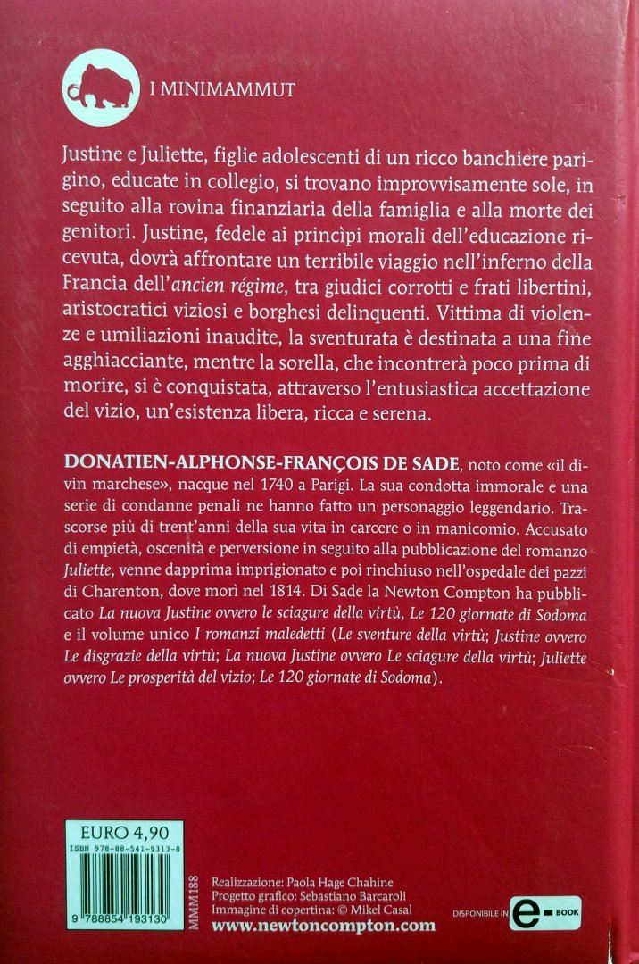 Sade, Donatien-Alphonse-François de - Justine (ovvero Le disgrazie della virtù) (ITALIAANS)