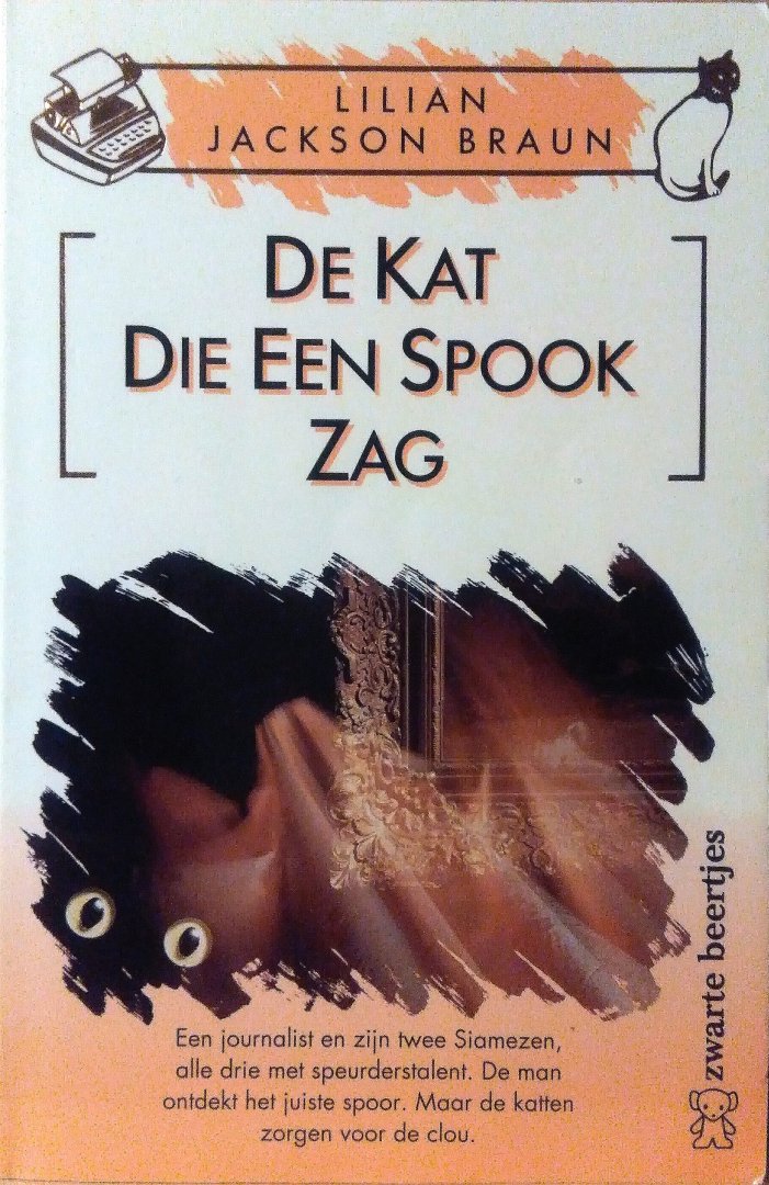 Braun , Lilian  Jackson . [ isbn 9789044924176 ] 0326 - 2417 ) De  Kat  Die  Een  Spook  Zag . ( Volgens conservator Iris Cobb spookt het in het Goodwinter-museum. Ze deelt haar bezorgdheid met verslaggever Jim Qwilleran, maar die gelooft er niets van. Tot het moment dat hij Iris aantreft in het -
