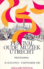 Auteurs (diverse) - Programma Holland Festival Oude Muziek Utrecht 1986