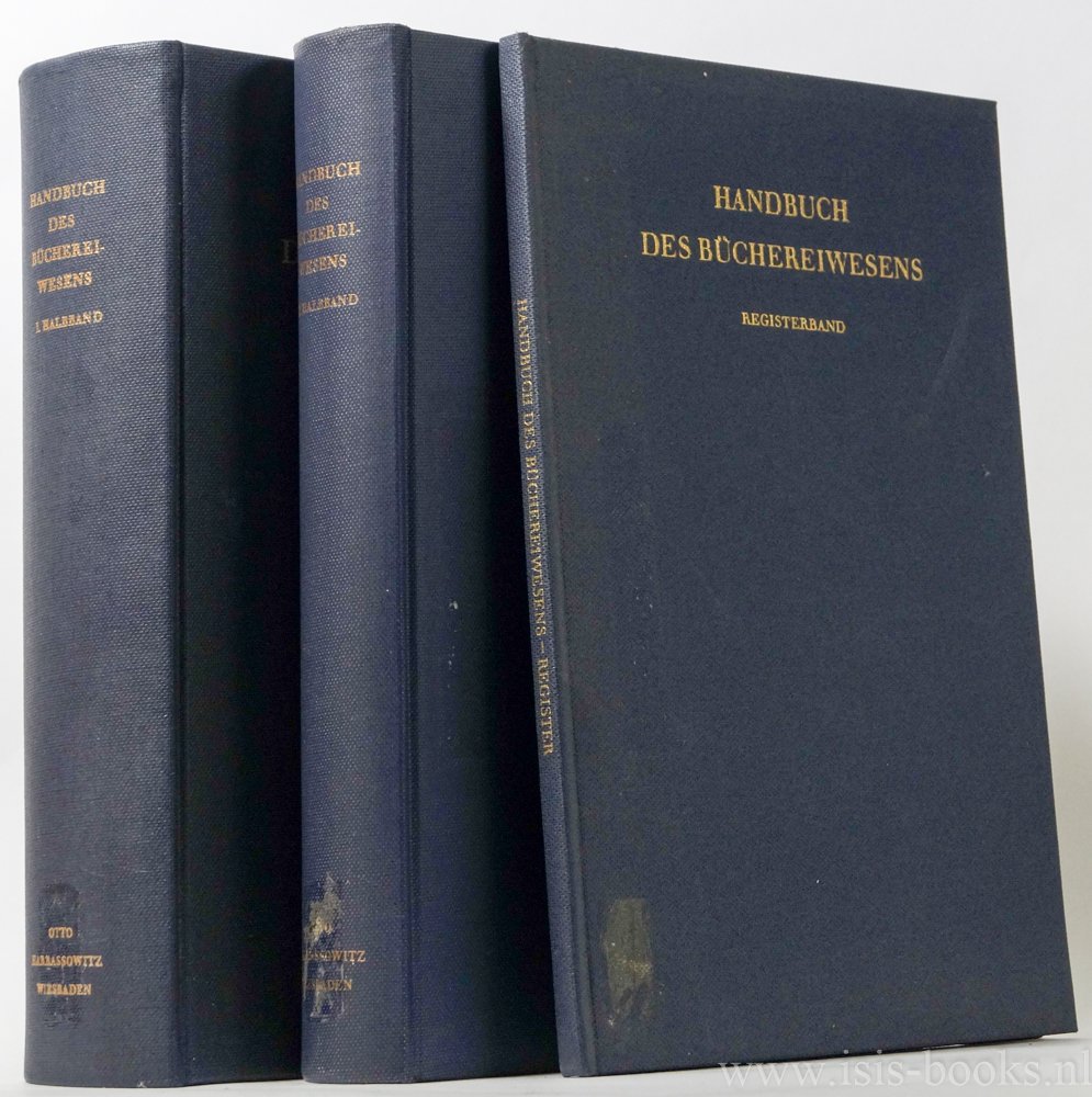 LANGFELDT, J., (HRSG.) - Handbuch des Büchereiwesens. 3 volumes.