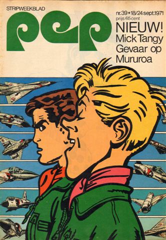 Diverse tekenaars - PEP 1971 nr. 39, stripweekblad, 18/24 september 1971 met o.a. DIVERSE STRIPS (ASTERIX/RAVIAN/RIK RINGERS/LUCKY LUKE/LUC ORIENT)/THE WHO (1,5 p.)/GERD MÜLLER (BAYERN MUNCHEN, 2 p.) /MICK TANGY (COVER TEKENING), goede staat (vouwtje voorkant)