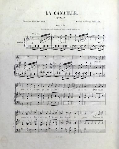 Barcier, Joseph: - La canaille. Chanson. Paroles de Alexis Bouvier