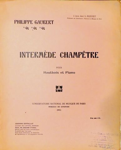 Gaubert, Philippe: - Intermède champêtre pour hautbois et piano