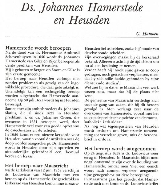 Hamoen, G. - Ds. Johannes Hamerstede en Heusden