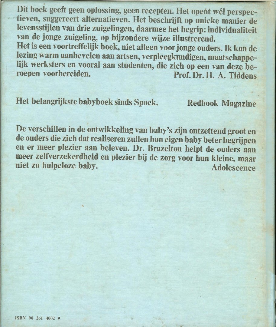 Brazelton Berry Dr. T.  ..  Vertaling van Daniel Bish - Eerste levensjaar