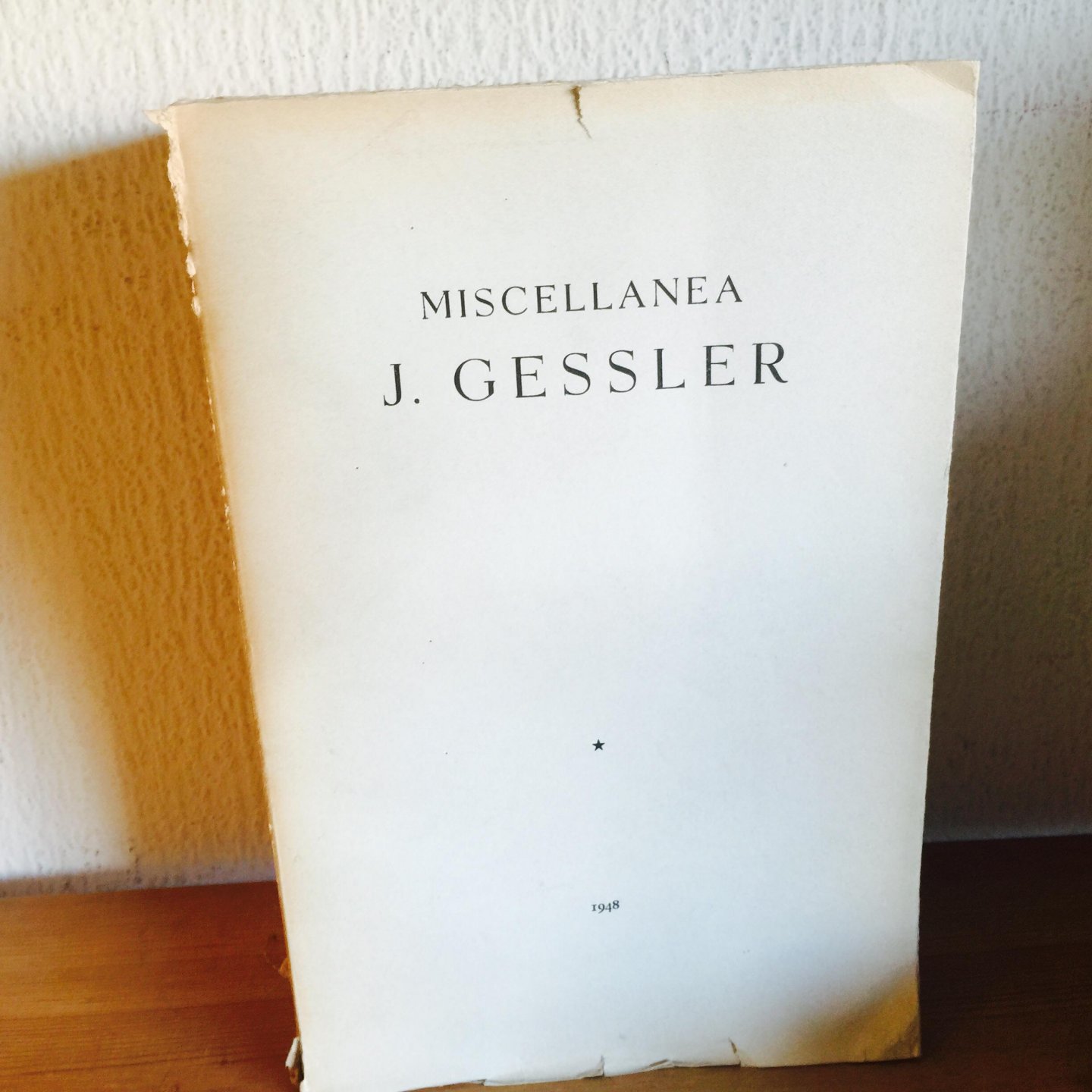 J. Gessler - MISCELLANEA , genummerd exemplaar nr. 421 , schaars