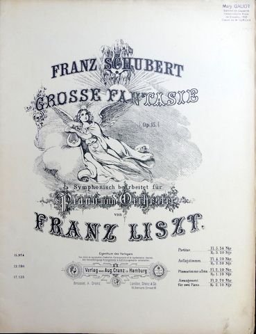 Schubert, Franz & Franz Liszt: - [D 760] Franz Schubert Grosse Fantasie {Op. 15.) symphonisch bearbeitet für Piano und Orchester von Franz Liszt. Arrangement für zwei Piano