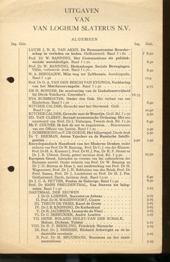 Directie - Uitgaven van N.V. Van Loghum Slaterus  Arnhem 1963, 1964, 1965, 1966, 1967, 1968 en onbekend