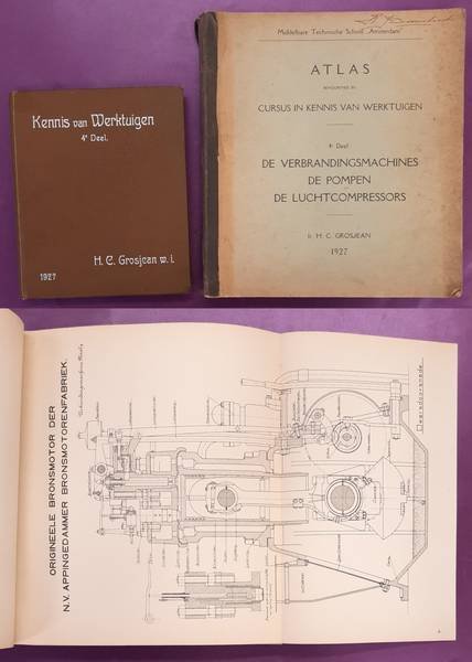 GROSJEAN, H.C. - Cursus in Kennis van Werktuigen, 4e deel, verbrandingsmachines, pompen, luchtcompressors.