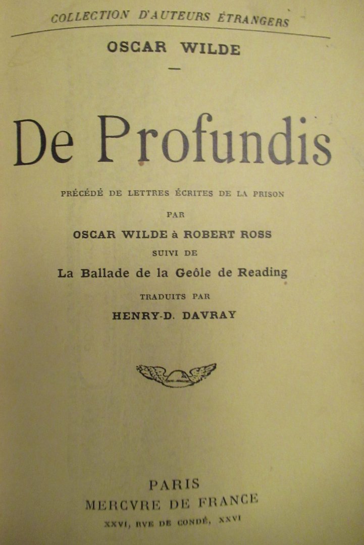 Wilde Oscar - De profundis