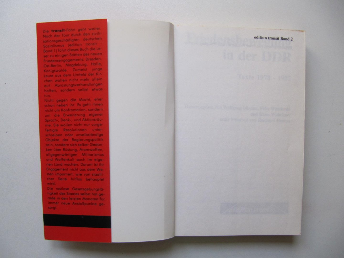 Peter Wensierski und Wolfgang Büscher - Friedensbewegung in der DDR